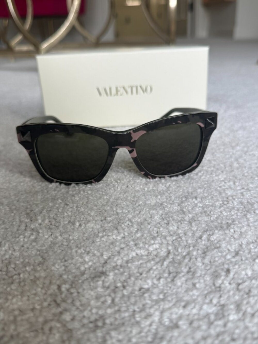 Valentino Rock Stud Sunglasses with case and box MSRP $515 - Picture 5 of 11